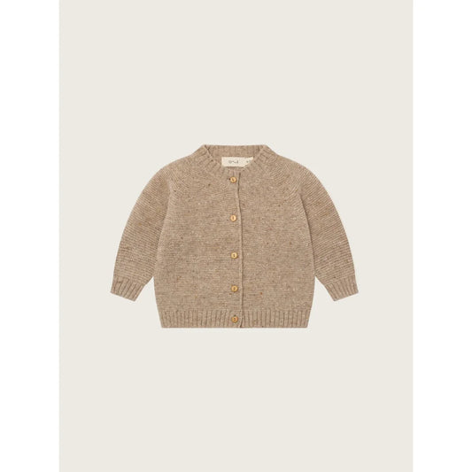 Beige Kinder-Knitted-Cardigan mit Knöpfen aus Wool Oatmeal Style
