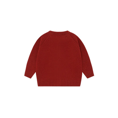Organic Zoo Wool Cardigan Paprika Holzknöpfe