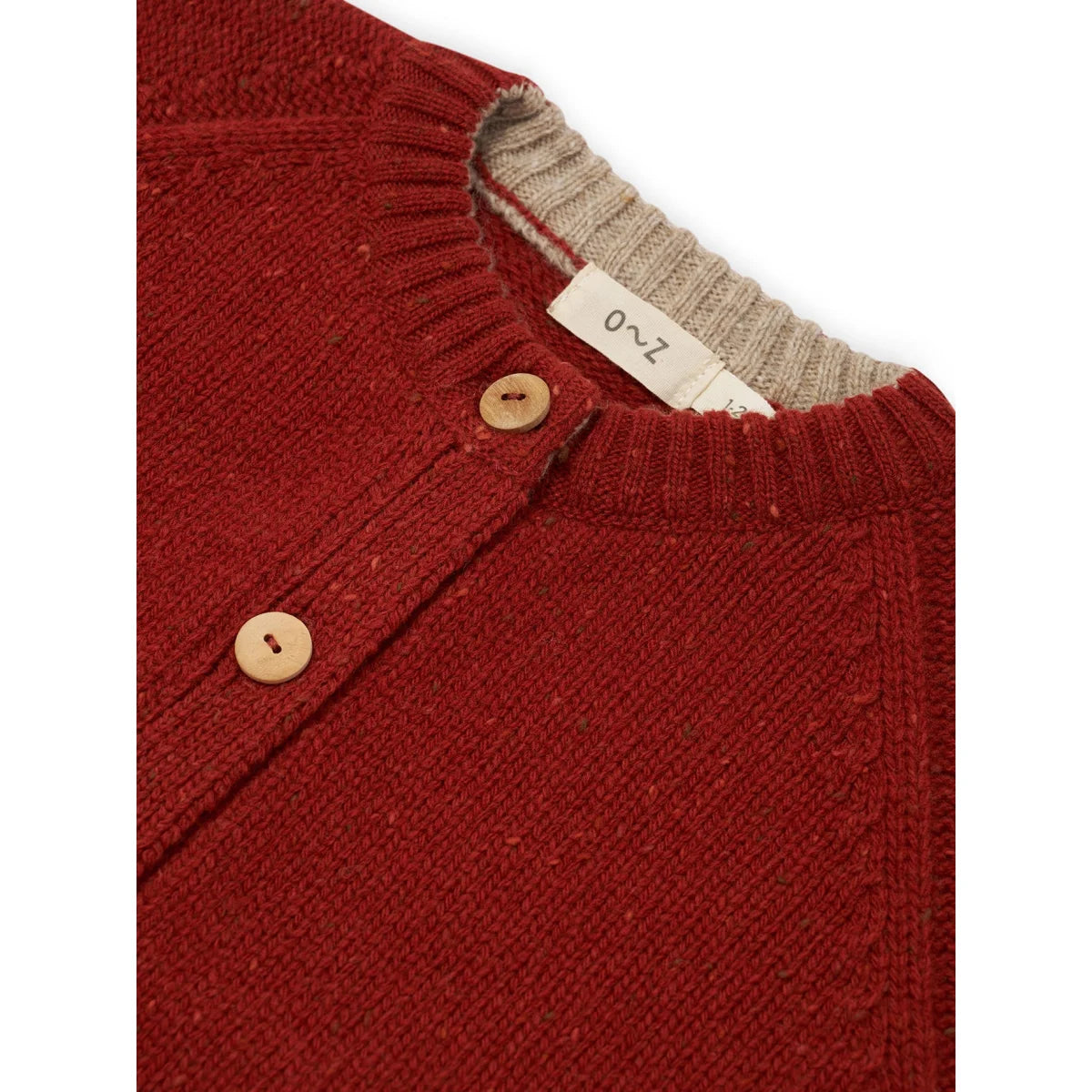 Organic Zoo Wool Cardigan Paprika