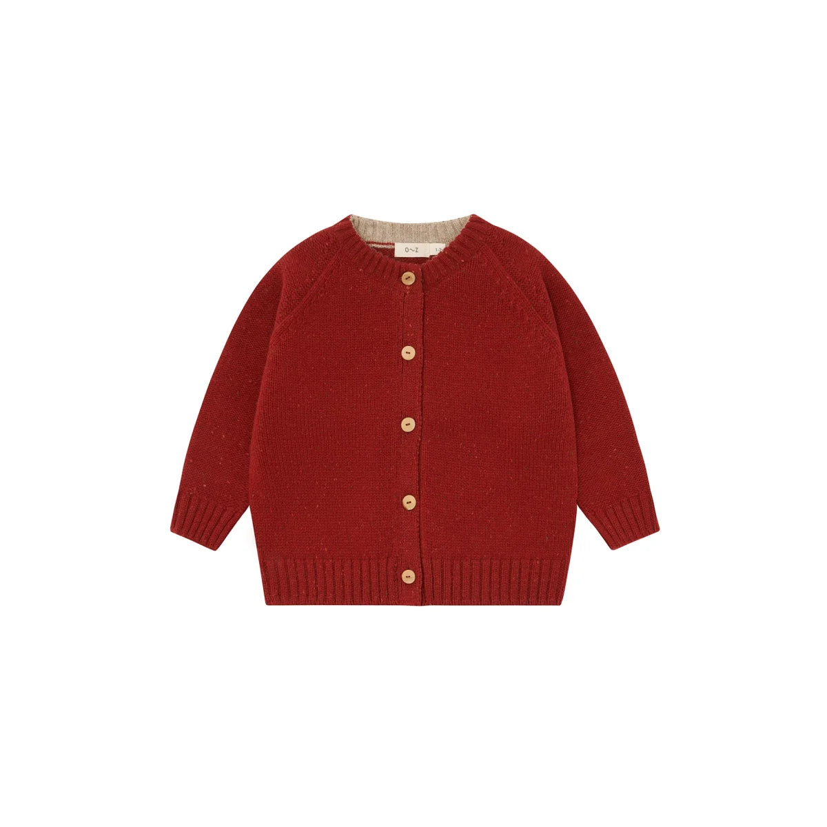 Organic Zoo Wool Cardigan Paprika Detail