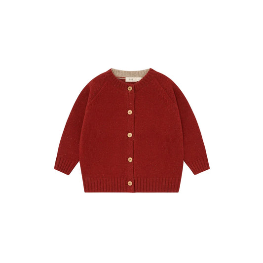 Organic Zoo Wool Cardigan Paprika Detail
