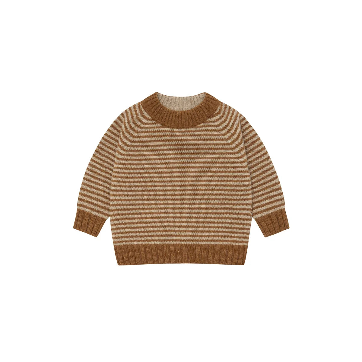 Organic Zoo Wool Jumper Chestnut Stripes Detail