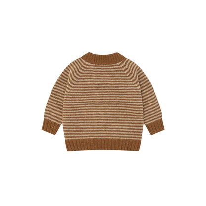 Organic Zoo Wool Jumper Chestnut Stripes Strickbild