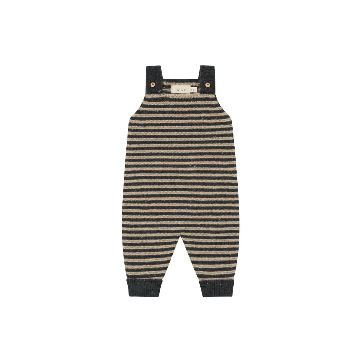 Organic Zoo Wool Salopette Charcoal Stripes Detail