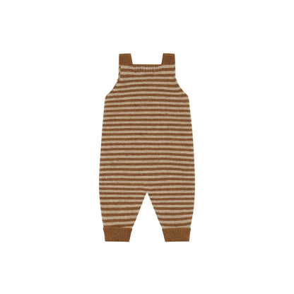 Organic Zoo Wool Salopette Chestnut Stripes Holzknöpfe