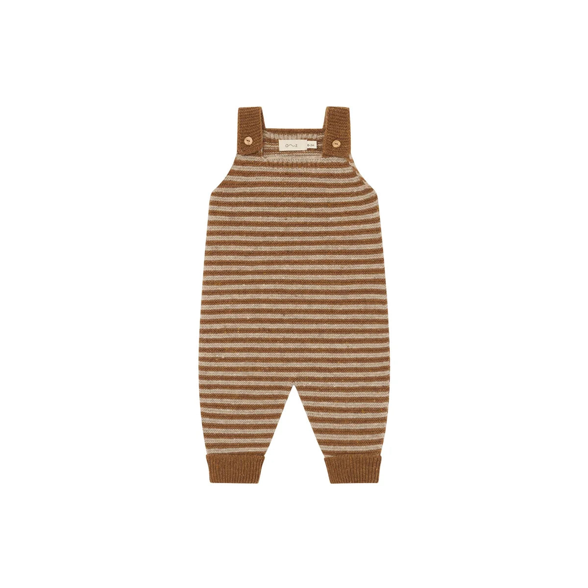 Organic Zoo Wool Salopette Chestnut Stripes Detail