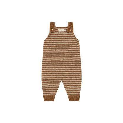 Organic Zoo Wool Salopette Chestnut Stripes Detail