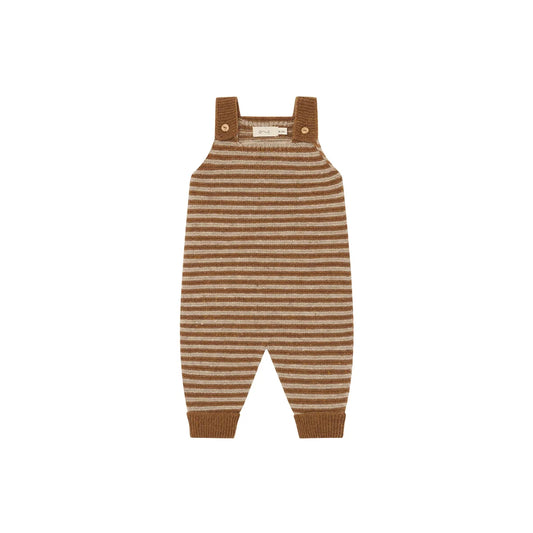 Organic Zoo Wool Salopette Chestnut Stripes Detail