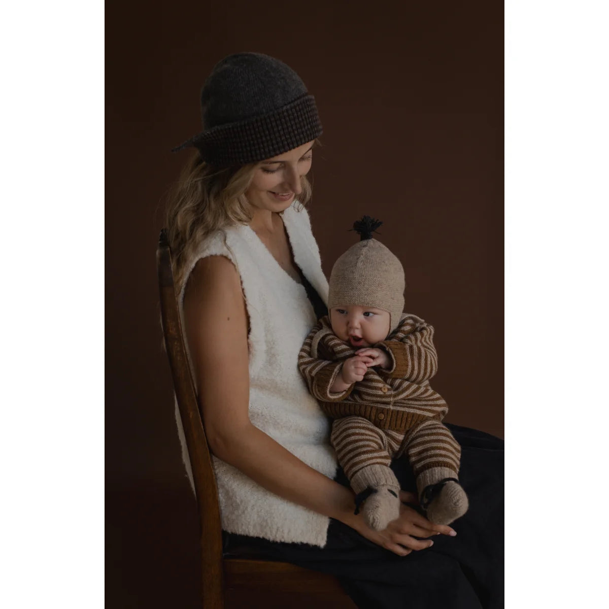 Wool Salopette | Chestnut Stripes
