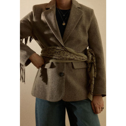 Wool Scarf | Leopard Ambre