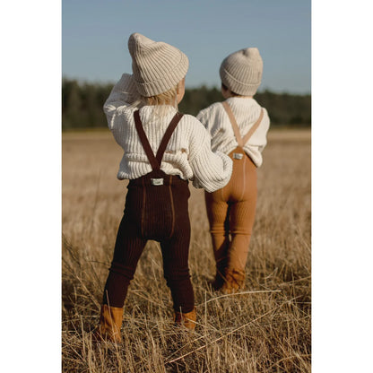 Calzamaglia Wooly Footed con bretelle | Cappuccino