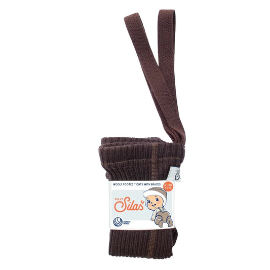 Wooly Footed Strumpfhose mit Träger | Espresso Brown