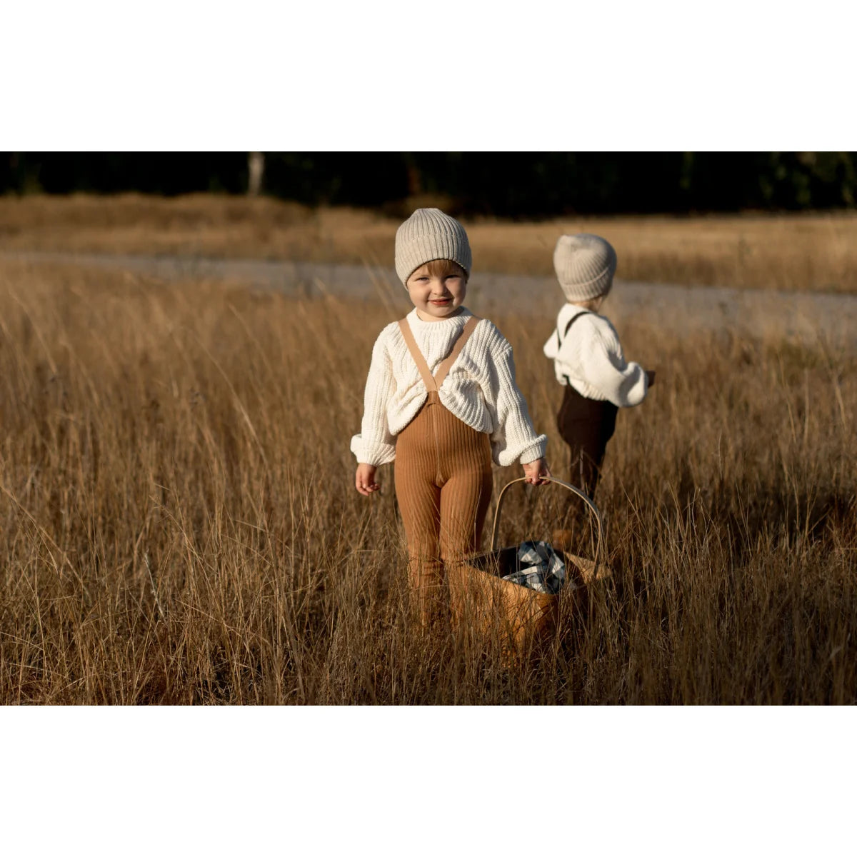 Wooly Footless Tights with Braces | Cappuccino