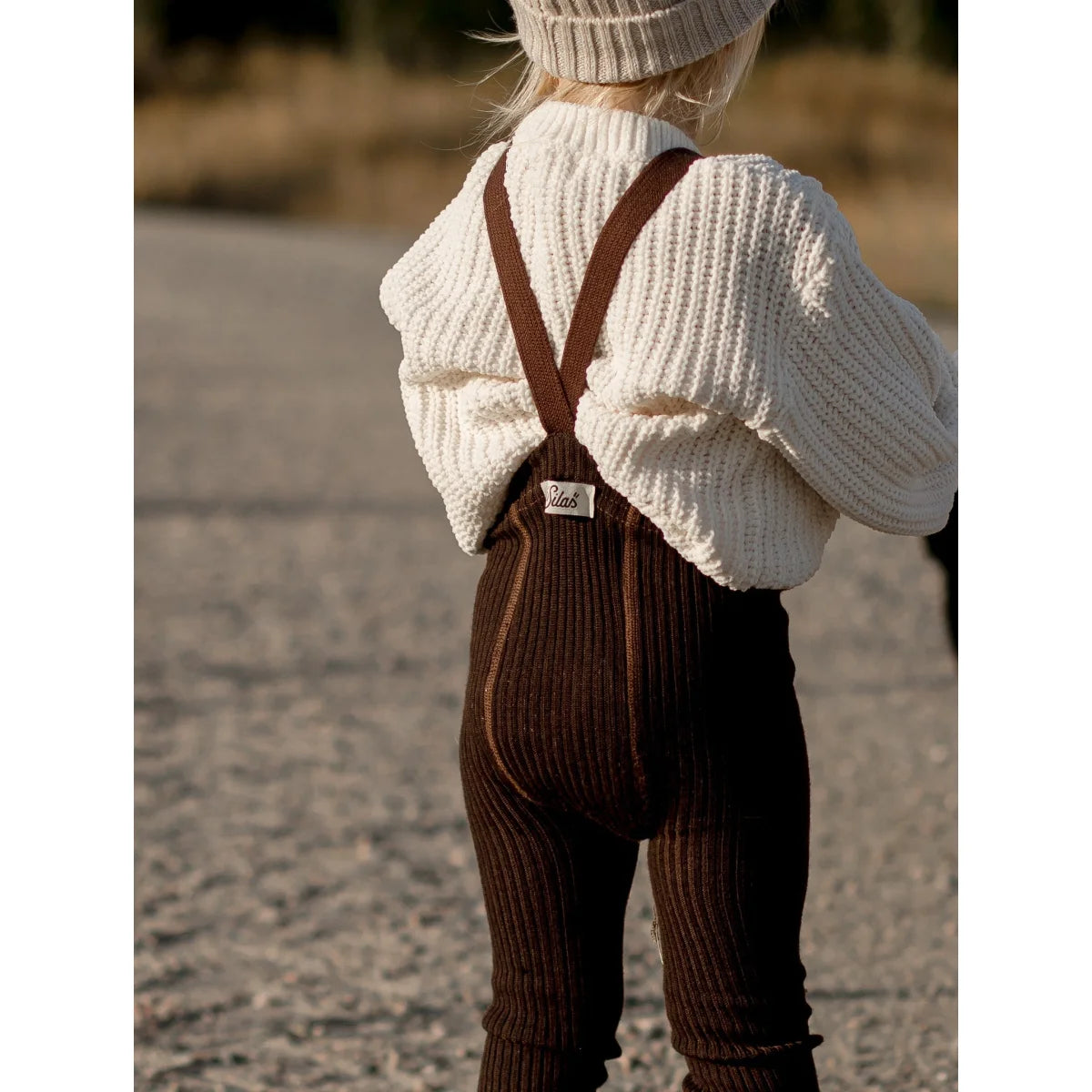 Wooly Footless Tights with Braces | Espresso Brown