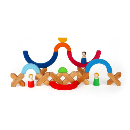 Bunte Holzbausteine für Kinder im Produkt X-Bricks 16 Stück