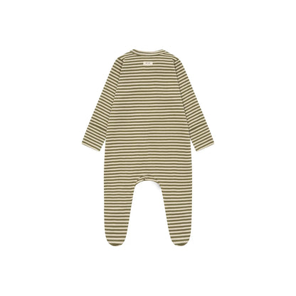 Organic Zoo Zip Sleepsuit Fern Stripes Füsschen