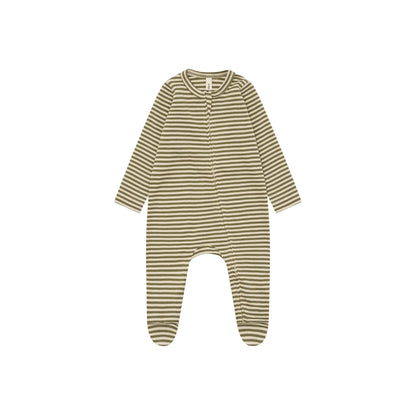 Organic Zoo Zip Sleepsuit Fern Stripes Reissverschluss