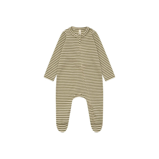 Organic Zoo Zip Sleepsuit Fern Stripes Reissverschluss