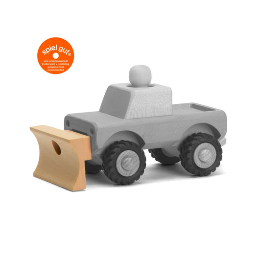 Holz Spielzeug-LKW mit Pritsche, schlichtes Grau-Design für Zubehör SCHIPPE