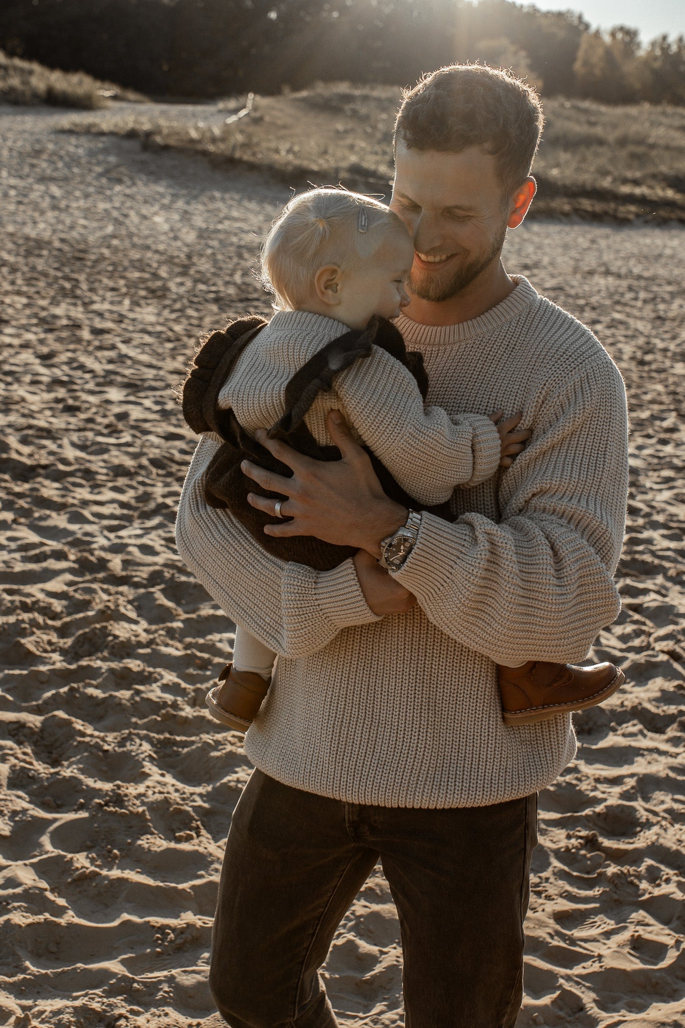 Men Chunky Knit Sweater | Oat - Pullover