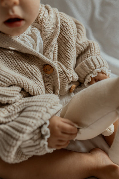 Chunky Knit Cardigan | Oat - Pullover