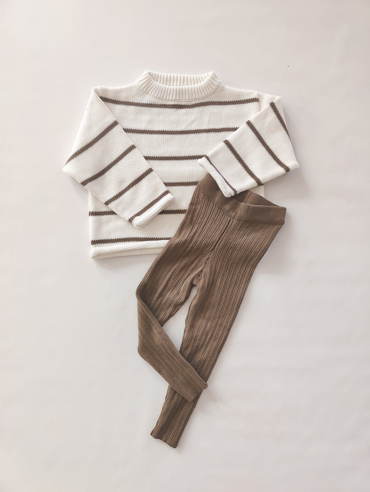 Oversize Knit Pullover Stripe | Coffee