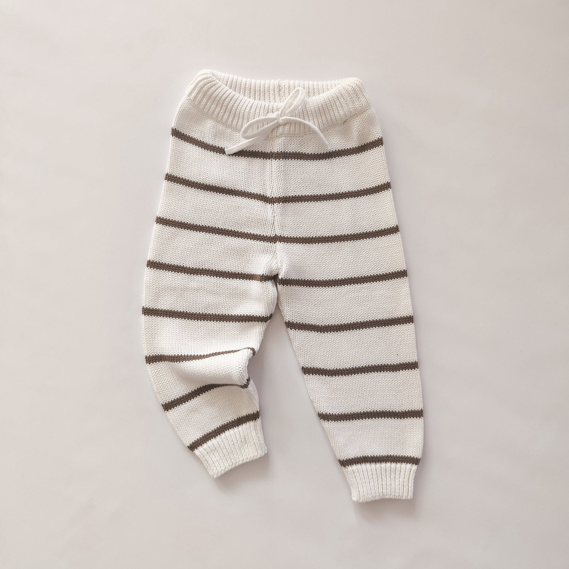 Knit Pants Stripe | Coffee - Pullover